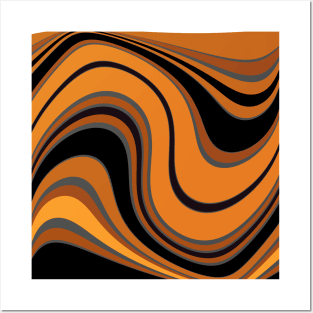 Orange and Black Swirled Posters and Art